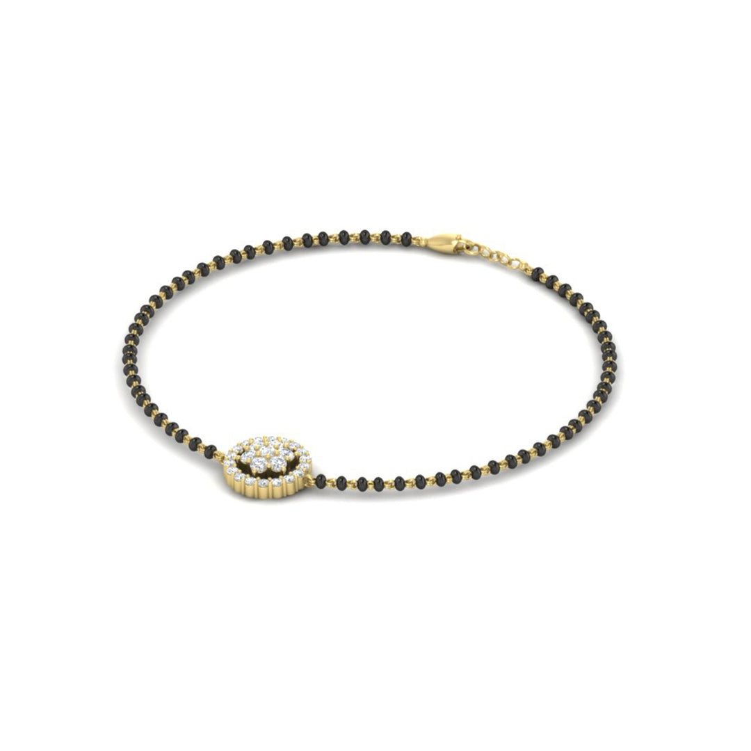 Simple Halo Diamond Mangalsutra Bracelet