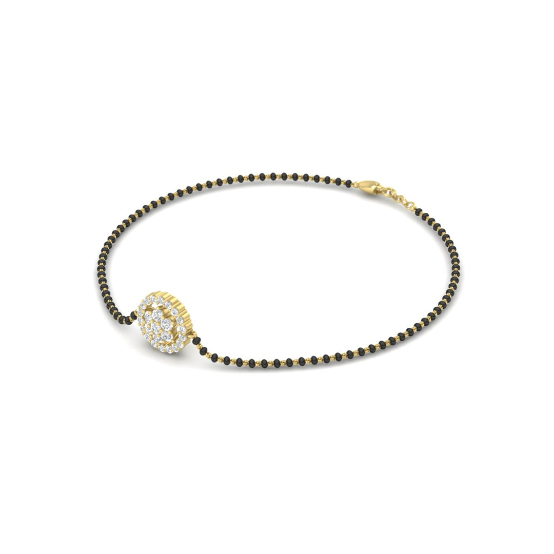 Simple Halo Diamond Mangalsutra Bracelet