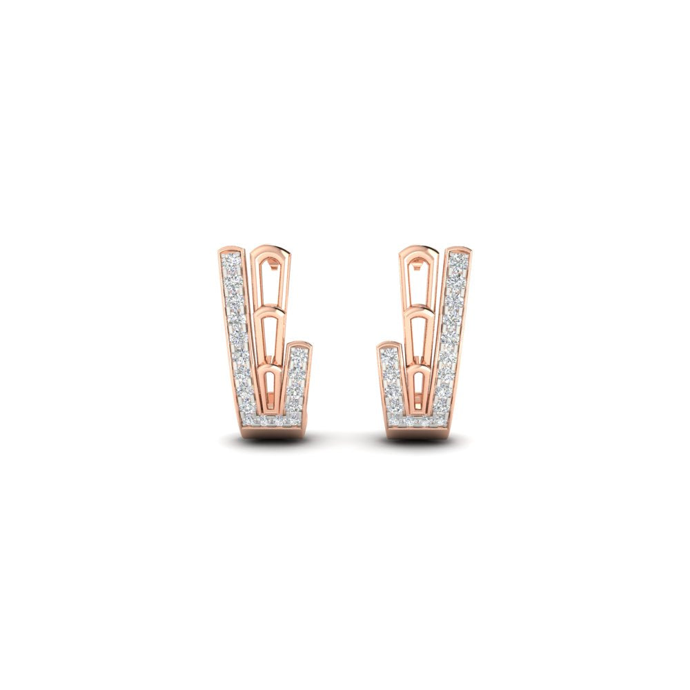 Beautiful Diamond J Hoop Earrings