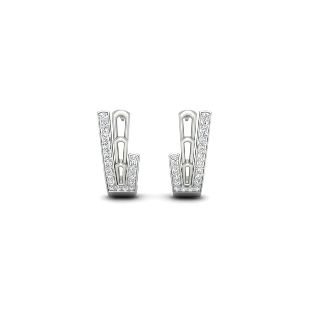 Beautiful Diamond J Hoop Earrings