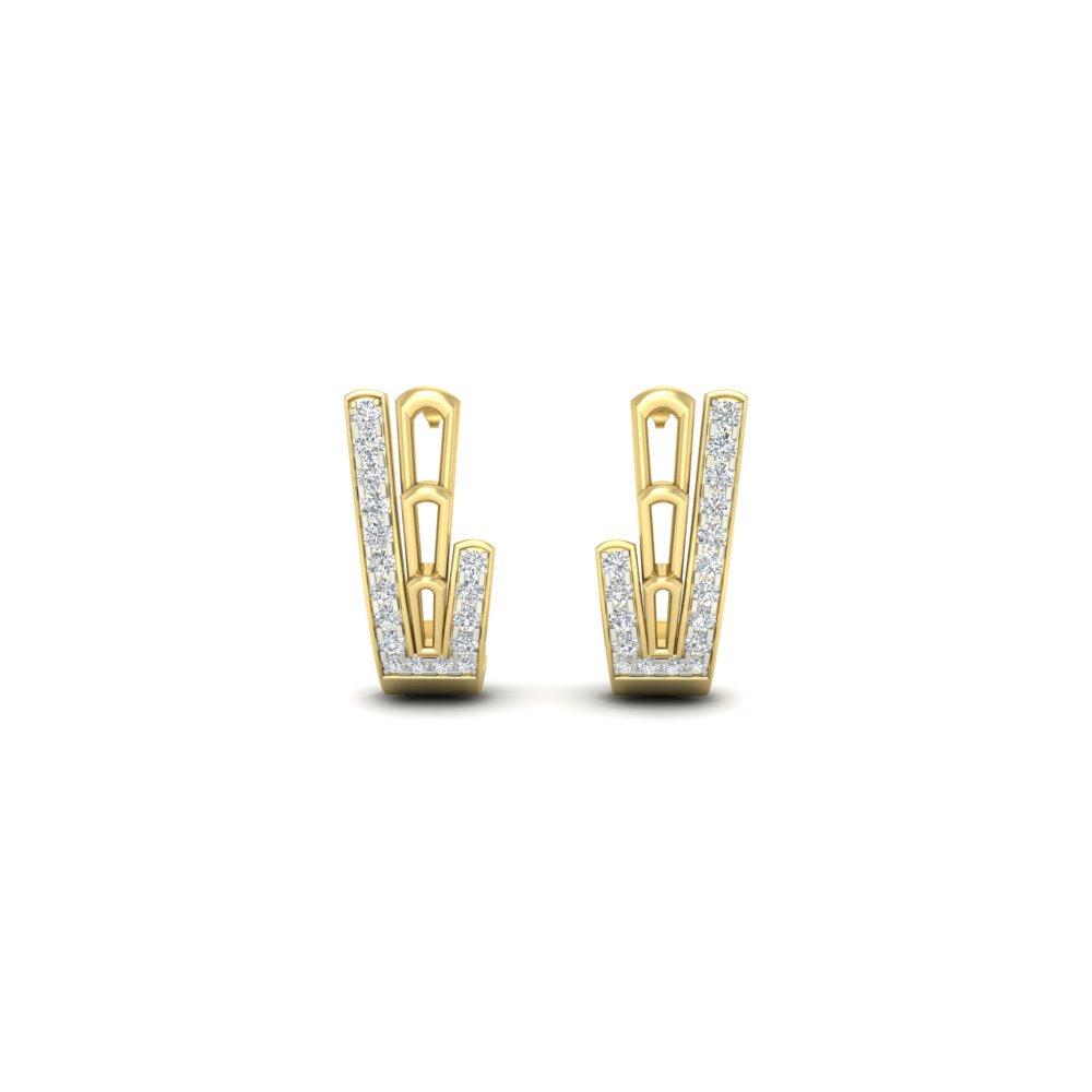 Beautiful Diamond J Hoop Earrings