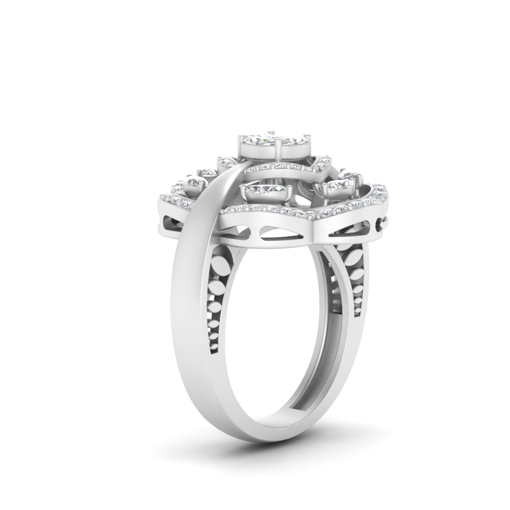 Beautiful Floral Diamond Engagement Ring