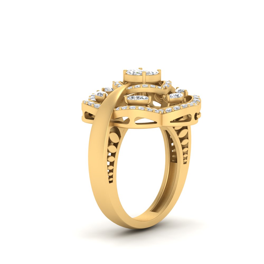 Allure | 18ct Yellow Gold halo style engagement ring | Taylor & Hart