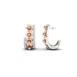 Load image into Gallery viewer, Beautiful Flower Two Tone Diamond J Hoops Earrings
