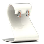Load image into Gallery viewer, Beautiful Flower Two Tone Diamond J Hoops Earrings

