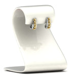 Load image into Gallery viewer, Beautiful Flower Two Tone Diamond J Hoops Earrings
