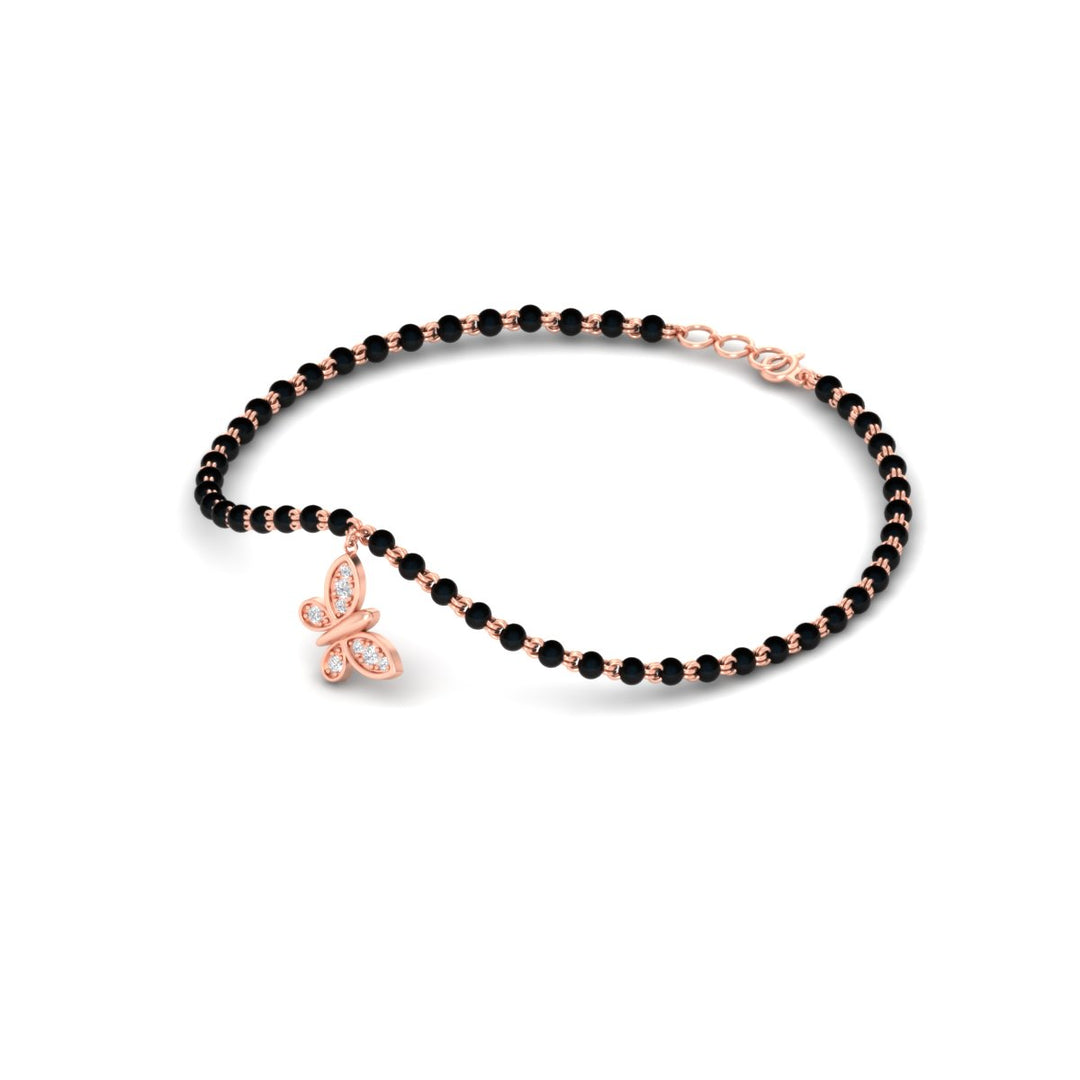 Butterfly Diamond Mangalsutra Chain Bracelet