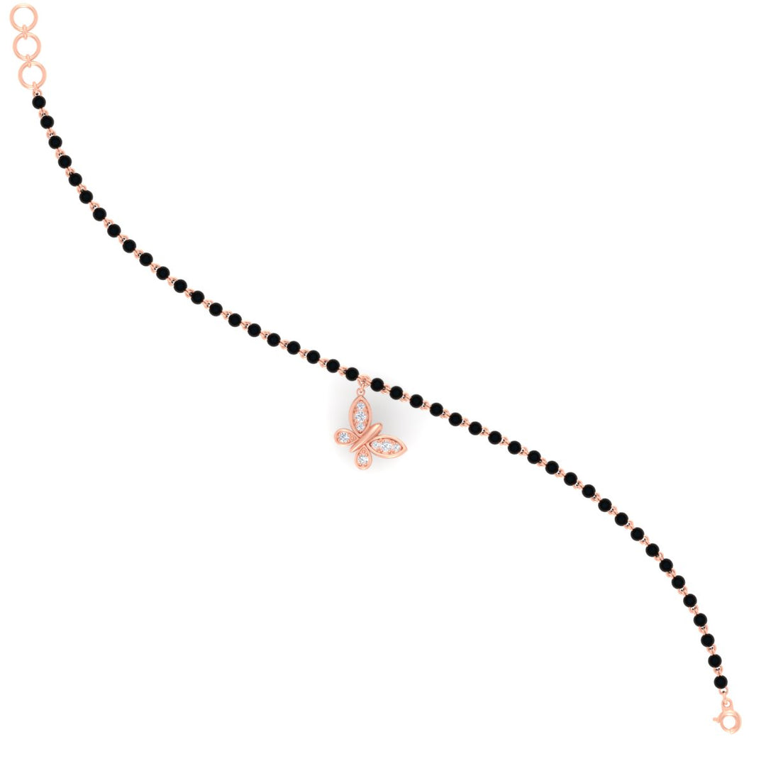 Butterfly Diamond Mangalsutra Chain Bracelet