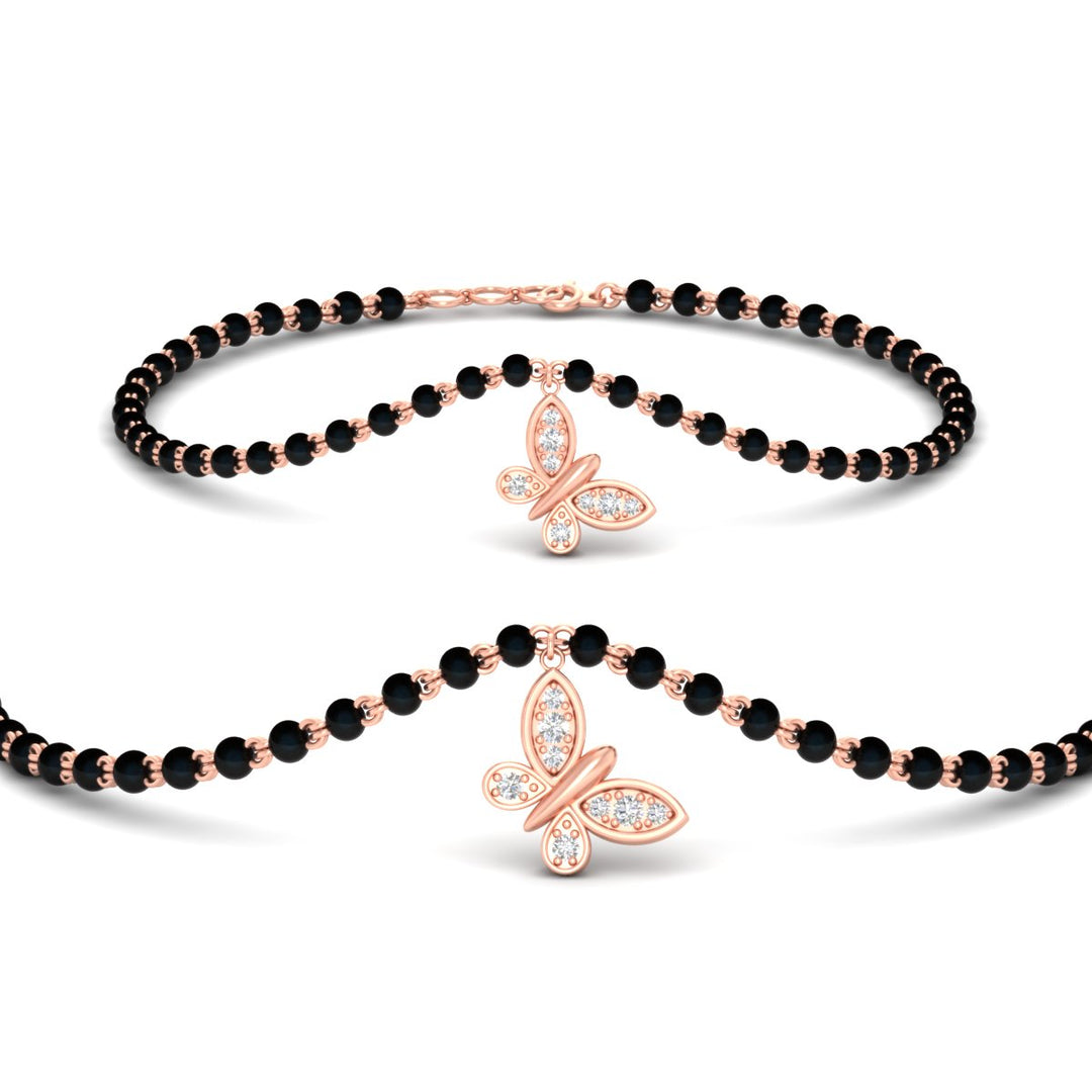Butterfly Diamond Mangalsutra Chain Bracelet