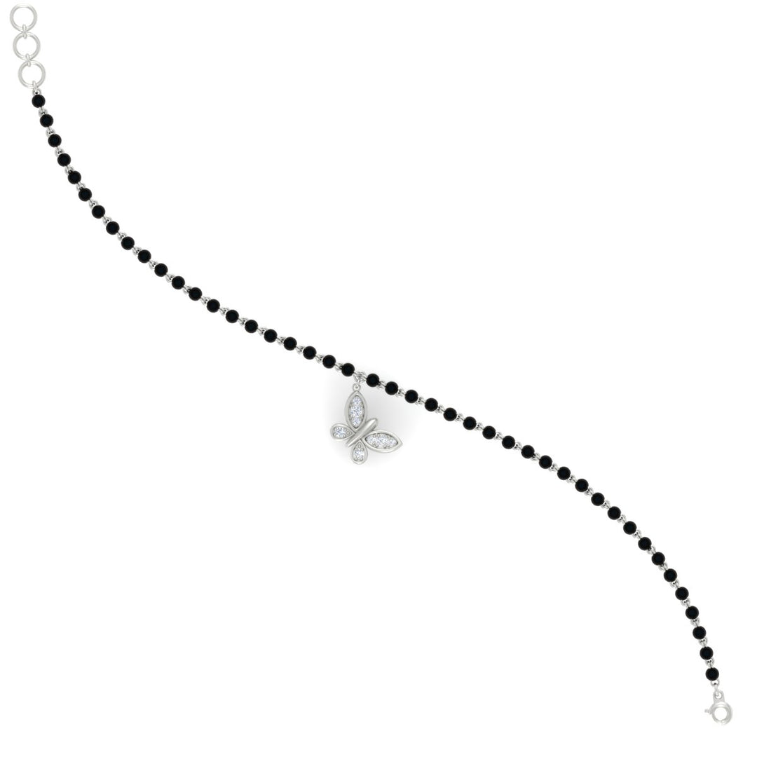 Butterfly Diamond Mangalsutra Chain Bracelet