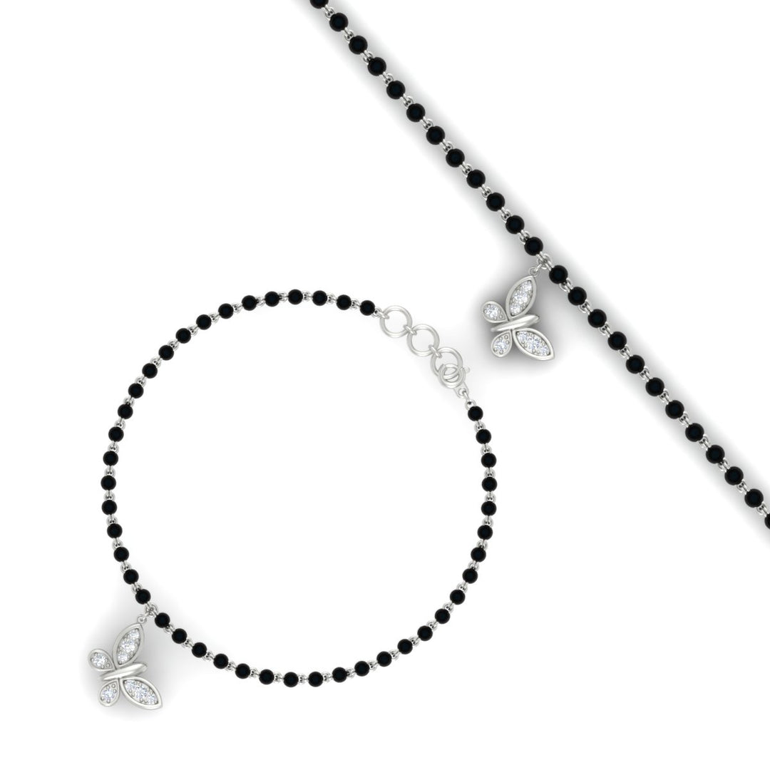 Butterfly Diamond Mangalsutra Chain Bracelet