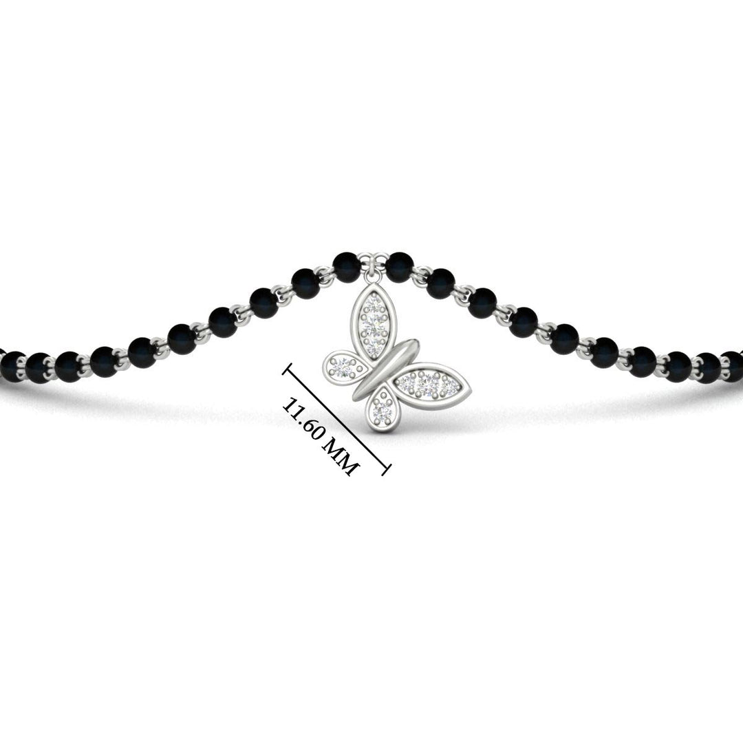 Butterfly Diamond Mangalsutra Chain Bracelet