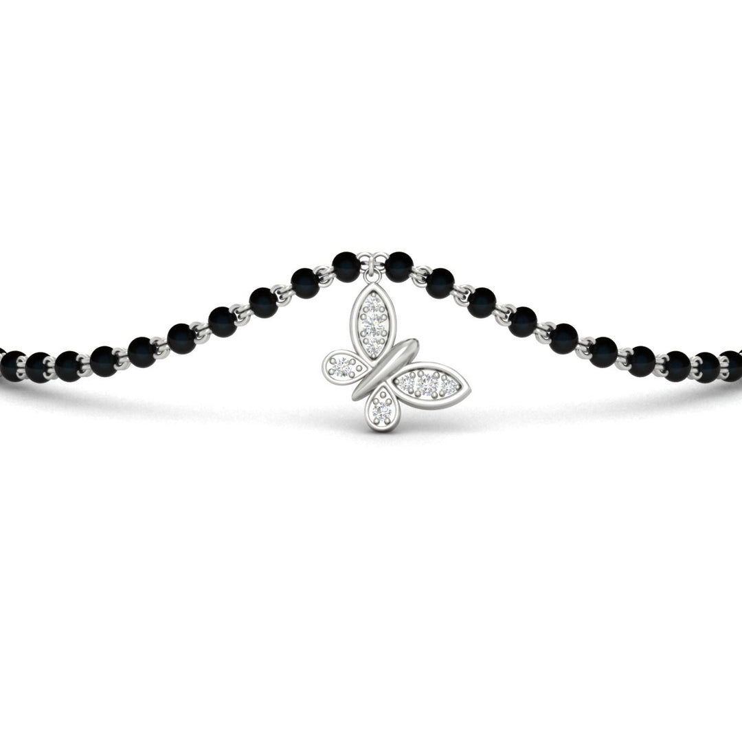 Butterfly Diamond Mangalsutra Chain Bracelet