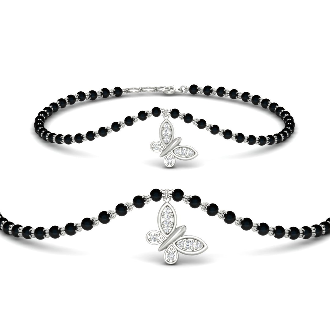 Butterfly Diamond Mangalsutra Chain Bracelet