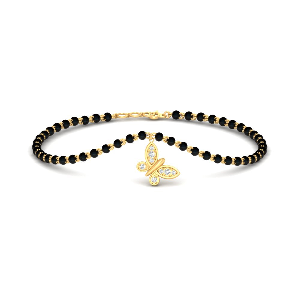 Butterfly Diamond Mangalsutra Chain Bracelet