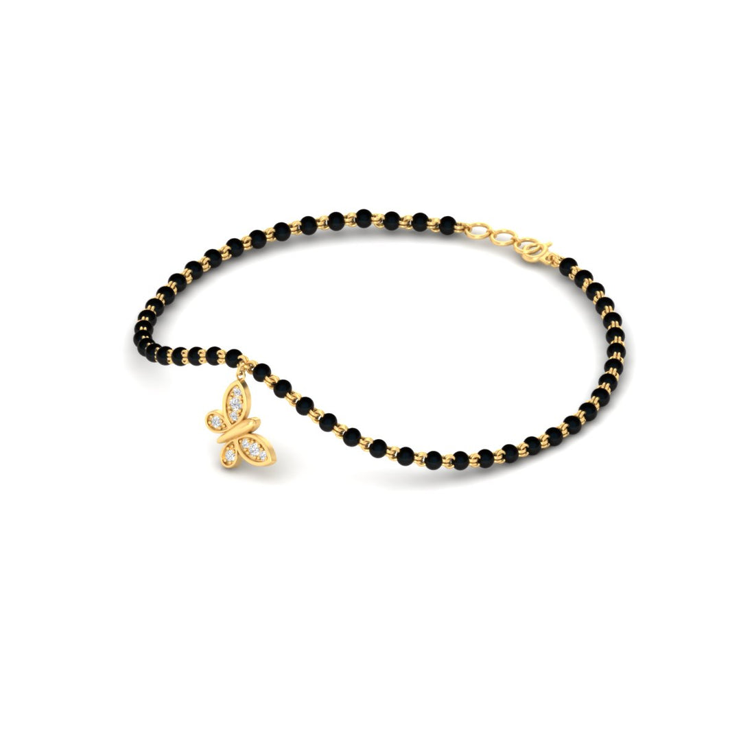 Butterfly Diamond Mangalsutra Chain Bracelet