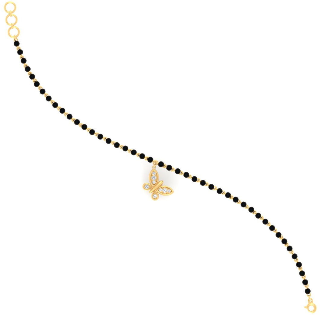 Butterfly Diamond Mangalsutra Chain Bracelet