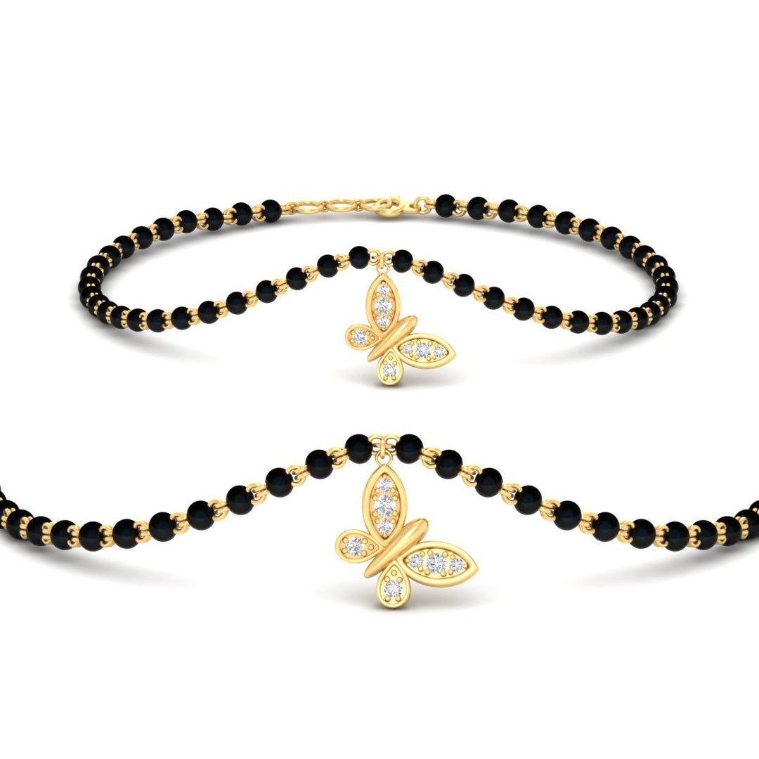 Butterfly Diamond Mangalsutra Chain Bracelet