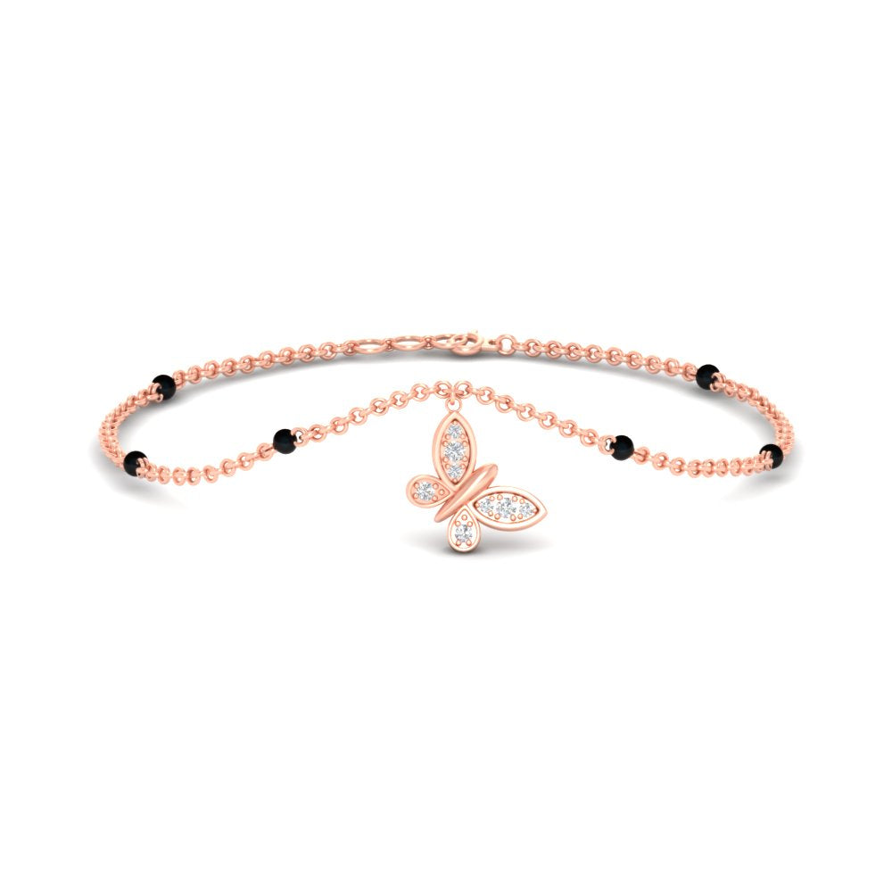 Butterfly Diamond Mangalsutra Chain Bracelet