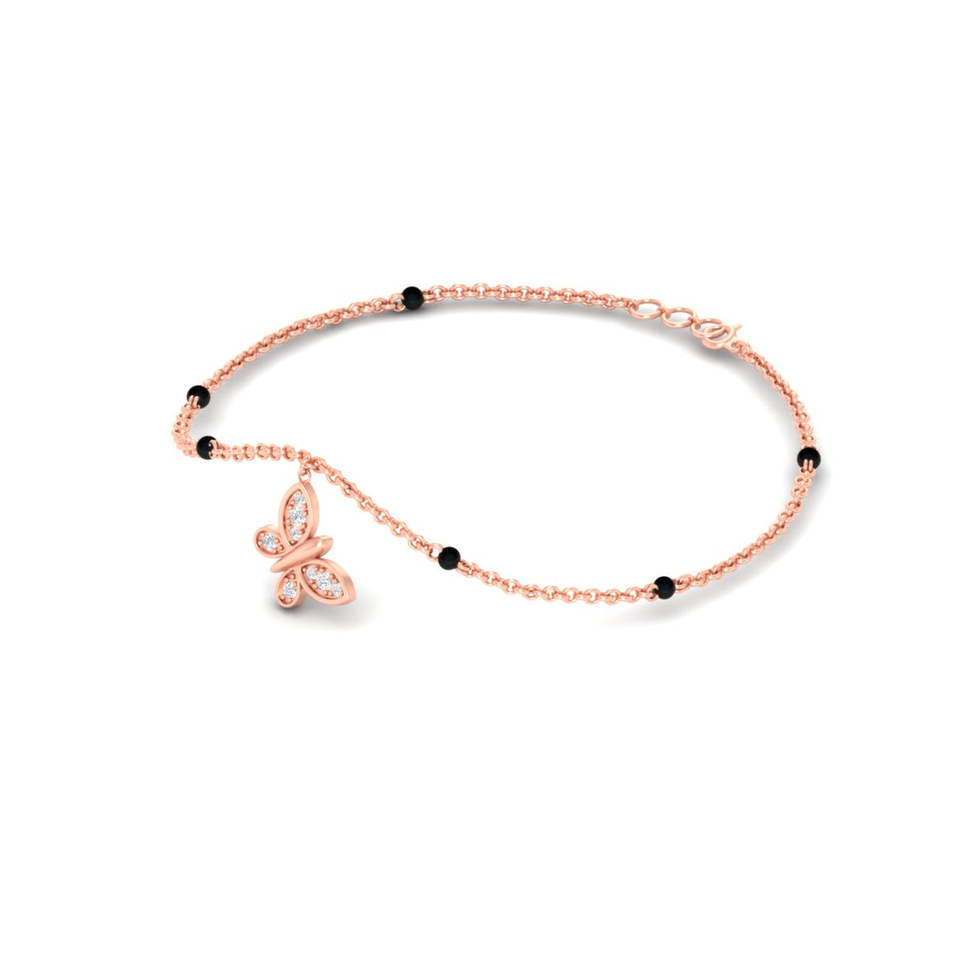 Butterfly Diamond Mangalsutra Chain Bracelet