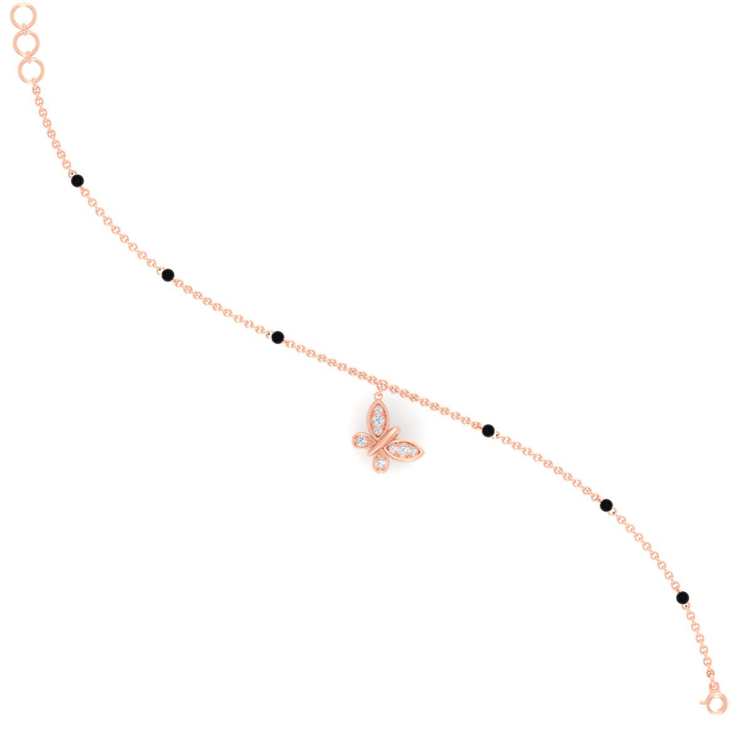 Butterfly Diamond Mangalsutra Chain Bracelet