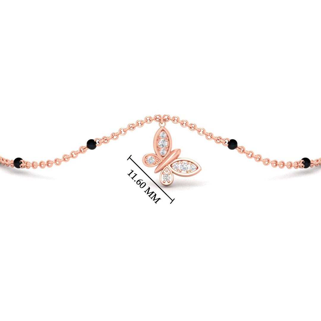Butterfly Diamond Mangalsutra Chain Bracelet