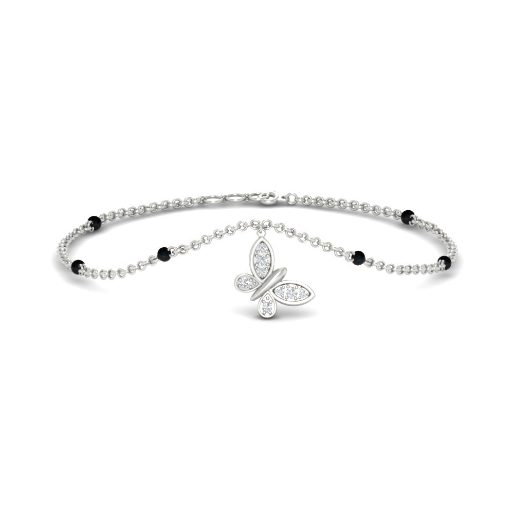 Butterfly Diamond Mangalsutra Chain Bracelet