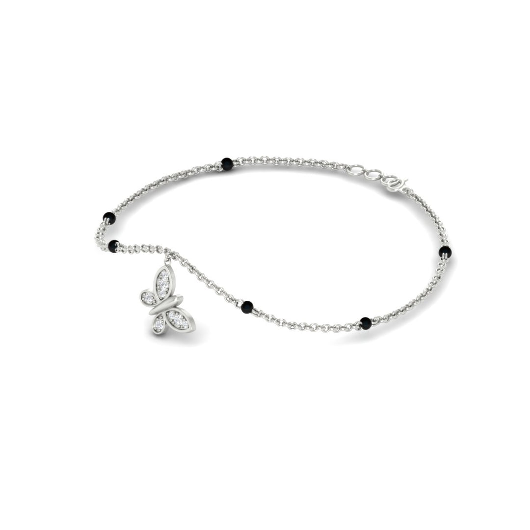 Butterfly Diamond Mangalsutra Chain Bracelet