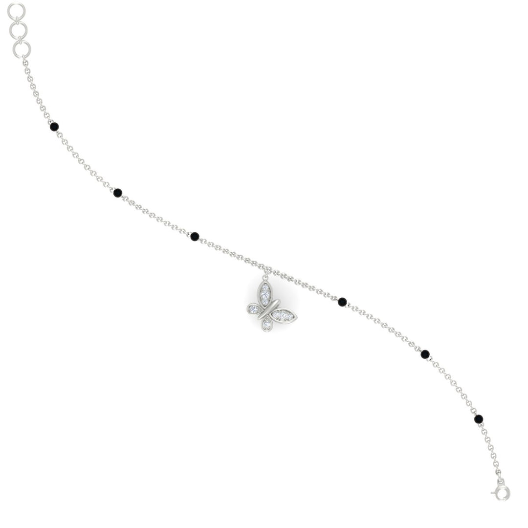 Butterfly Diamond Mangalsutra Chain Bracelet