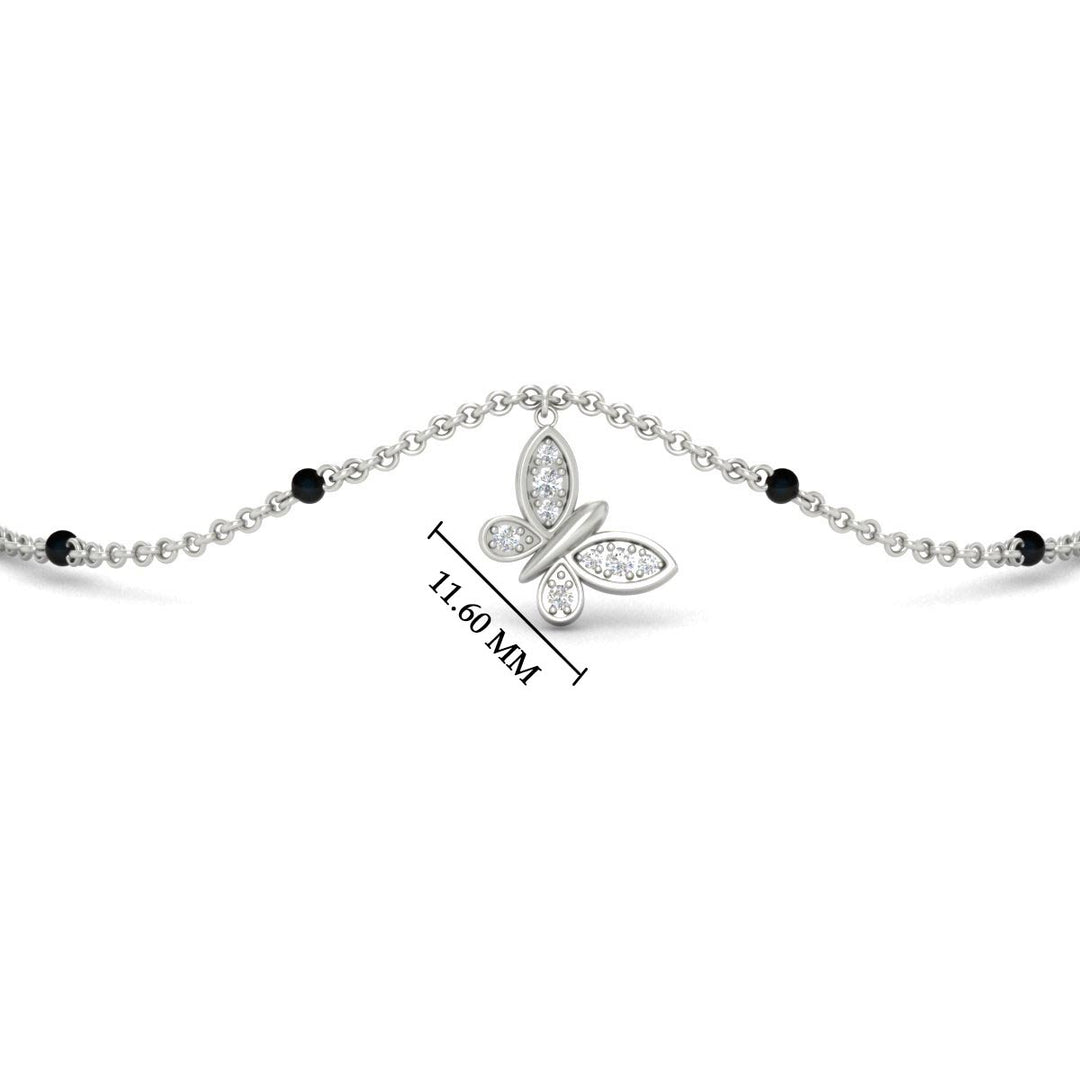 Butterfly Diamond Mangalsutra Chain Bracelet