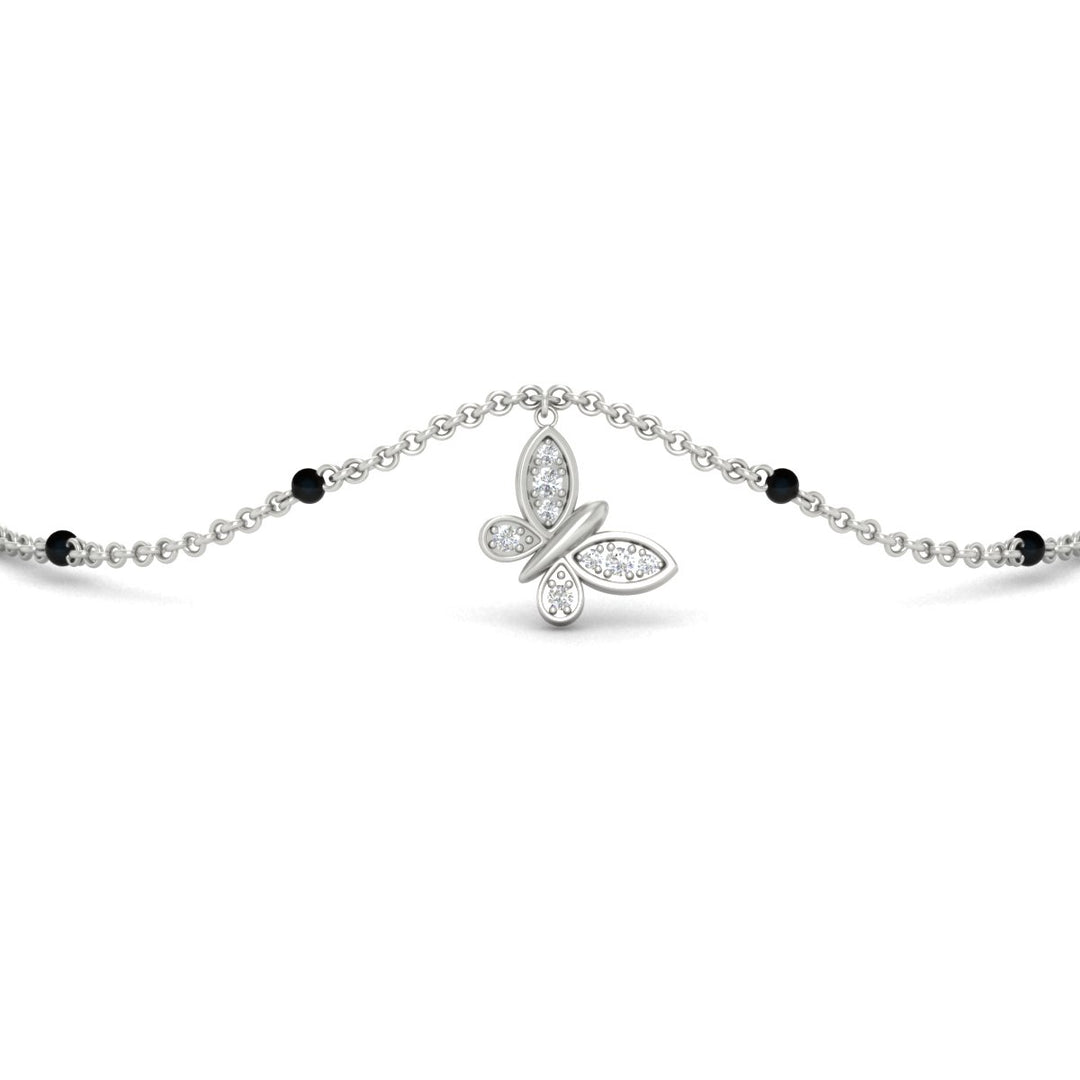 Butterfly Diamond Mangalsutra Chain Bracelet