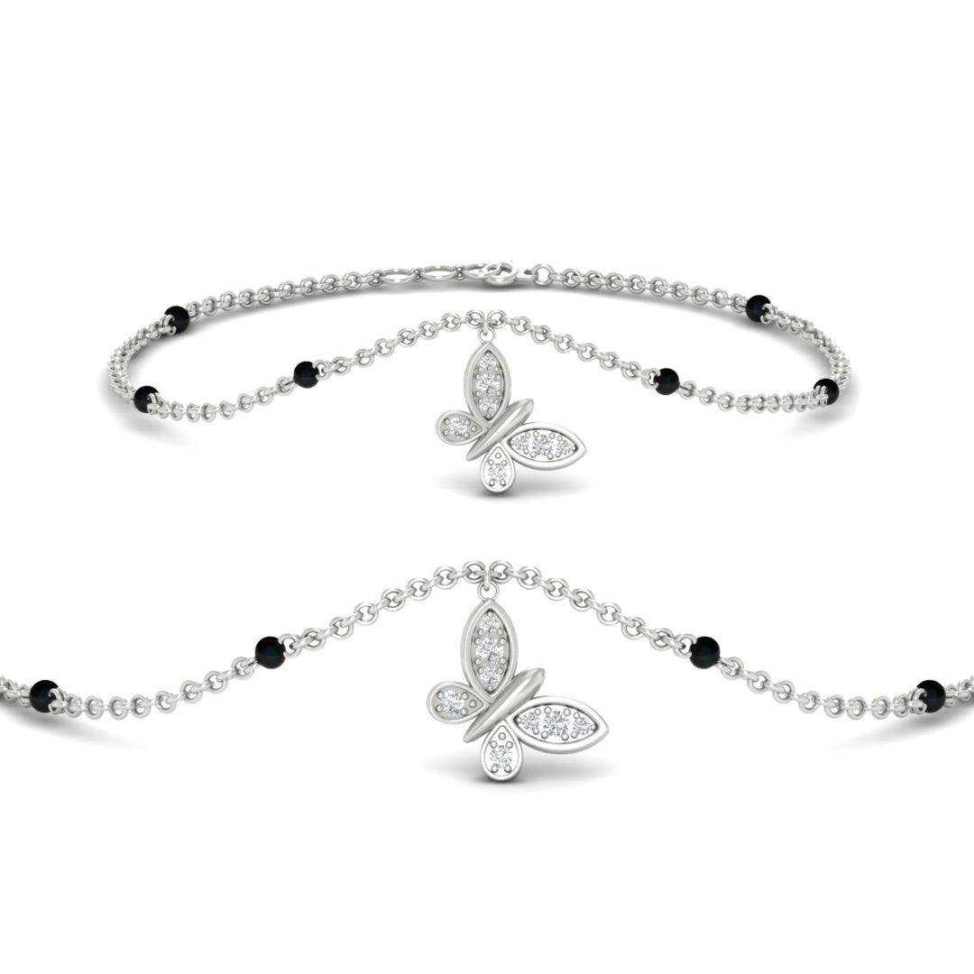 Butterfly Diamond Mangalsutra Chain Bracelet