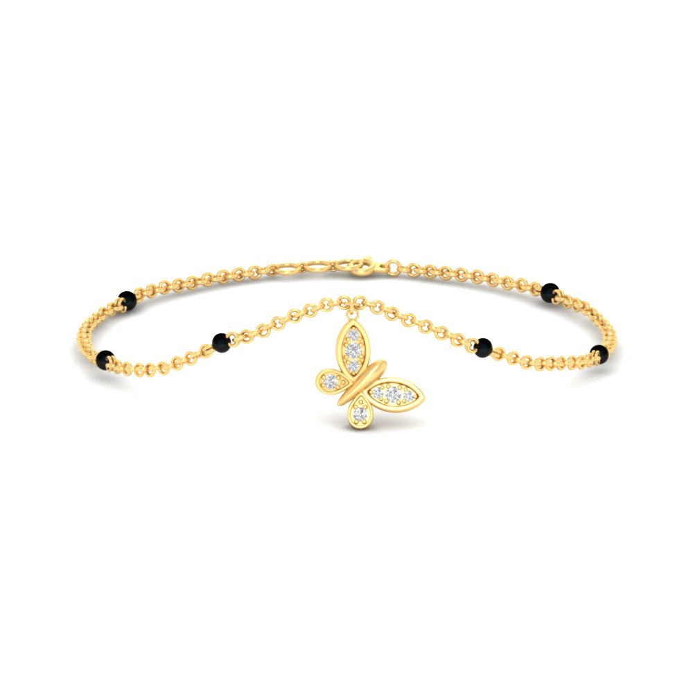 Butterfly Diamond Mangalsutra Chain Bracelet