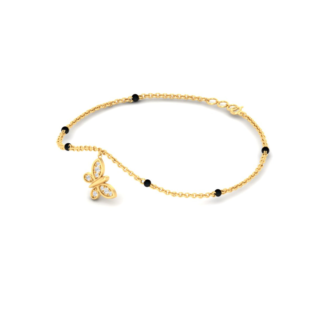 Butterfly Diamond Mangalsutra Chain Bracelet