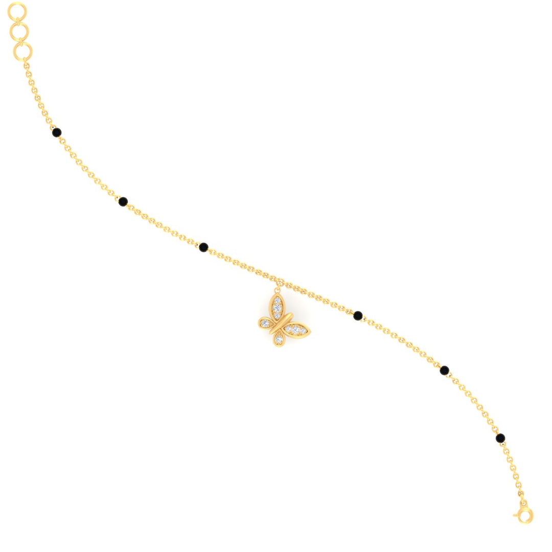 Butterfly Diamond Mangalsutra Chain Bracelet