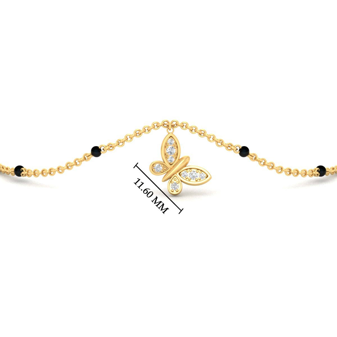 Butterfly Diamond Mangalsutra Chain Bracelet