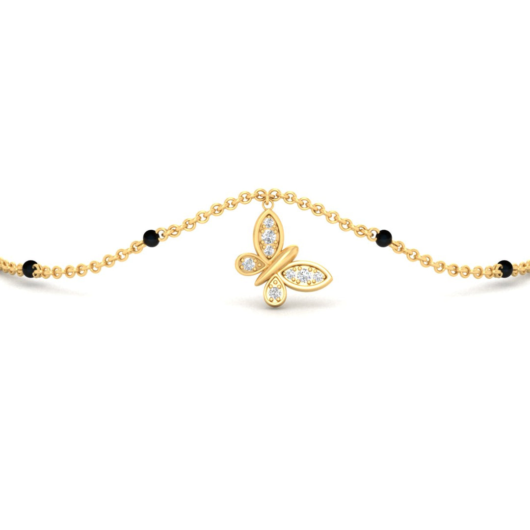 Butterfly Diamond Mangalsutra Chain Bracelet