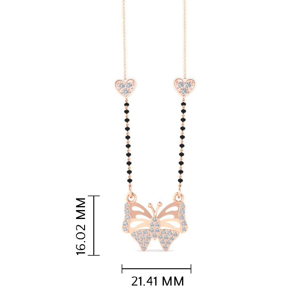 Butterfly Modern Love Diamond Necklace Mangalsutra