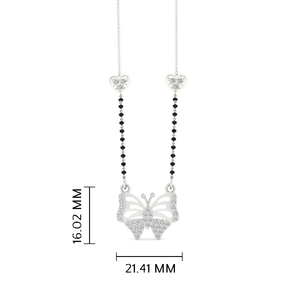 Butterfly Modern Love Diamond Necklace Mangalsutra