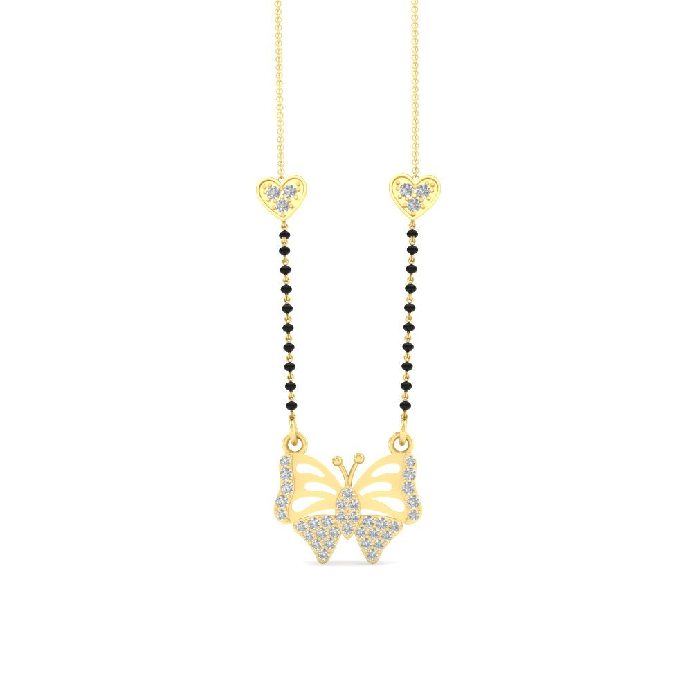 Butterfly Modern Love Diamond Necklace Mangalsutra