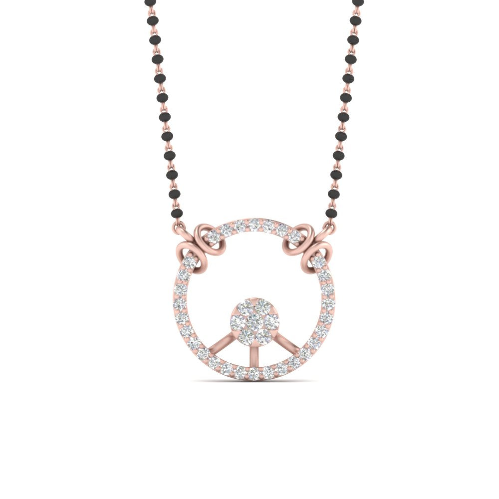 Circle Diamond Mangalsutra Pendant