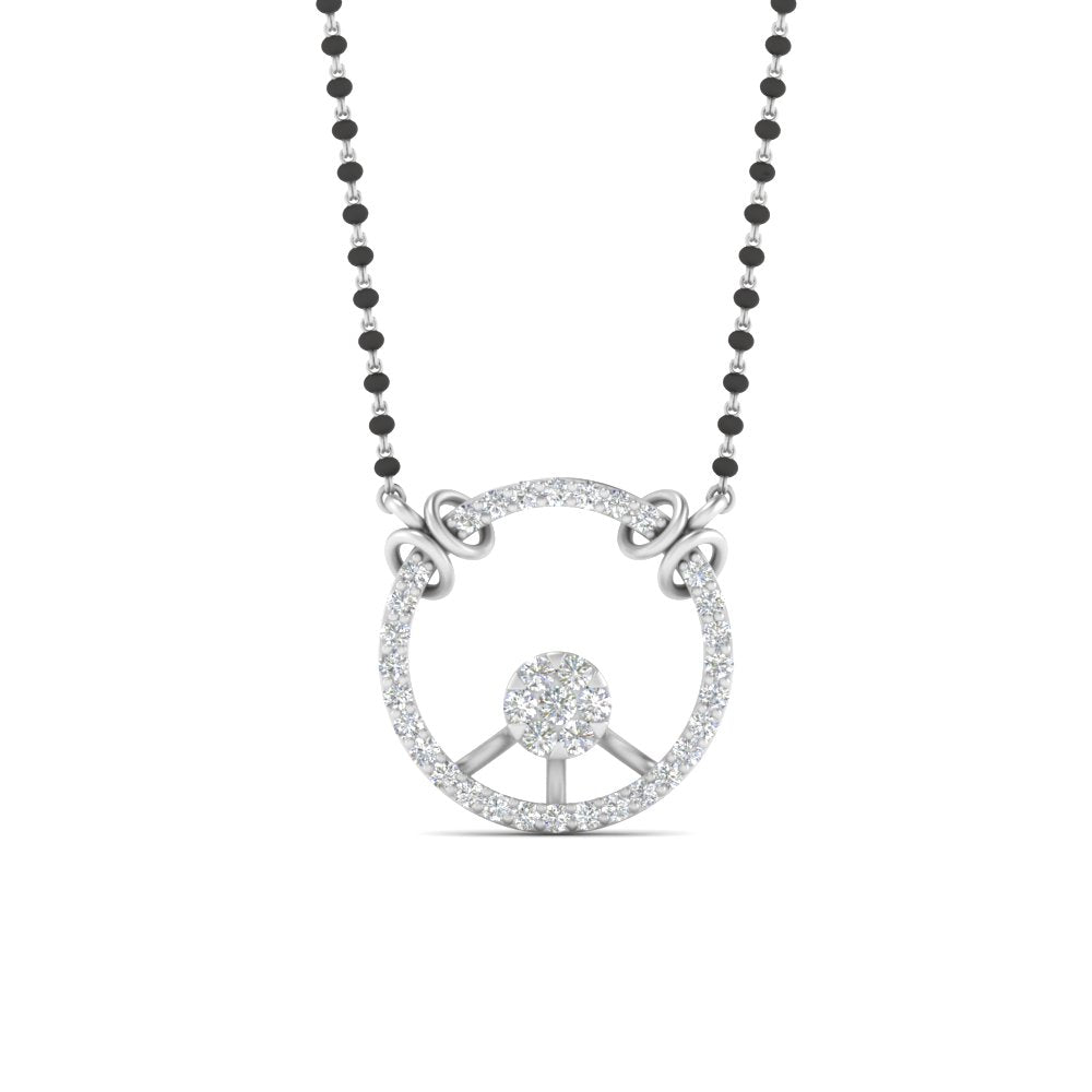 Circle Diamond Mangalsutra Pendant