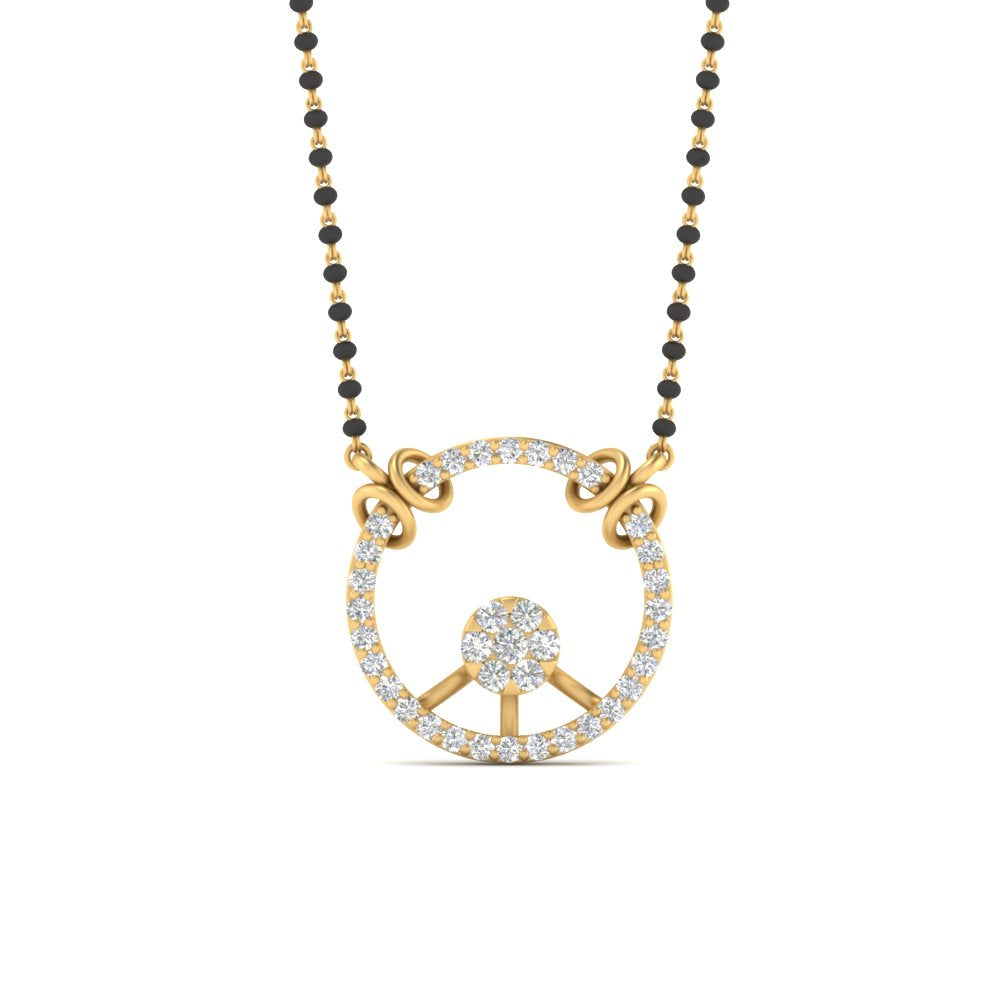 Circle Diamond Mangalsutra Pendant