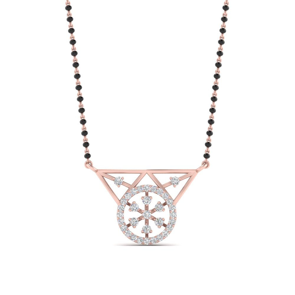 Circular Diamond Mangalsutra Pendant