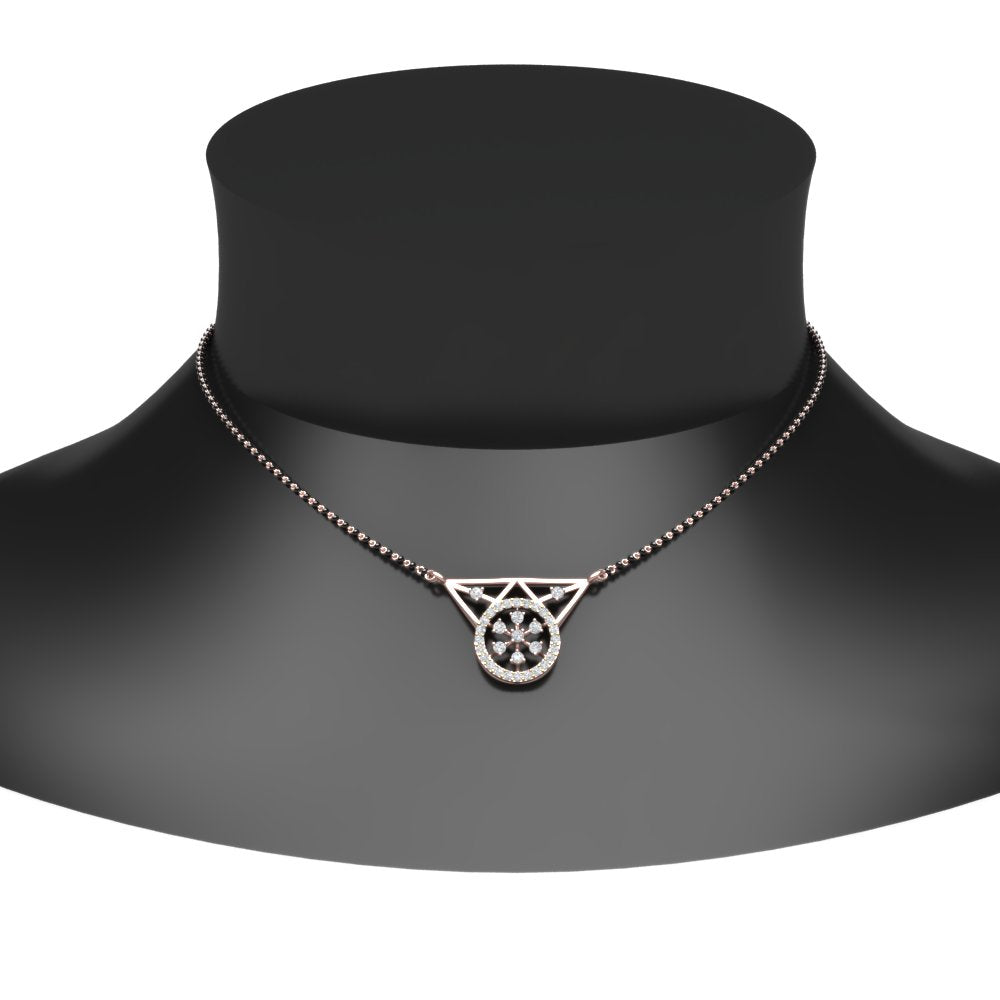Circular Diamond Mangalsutra Pendant