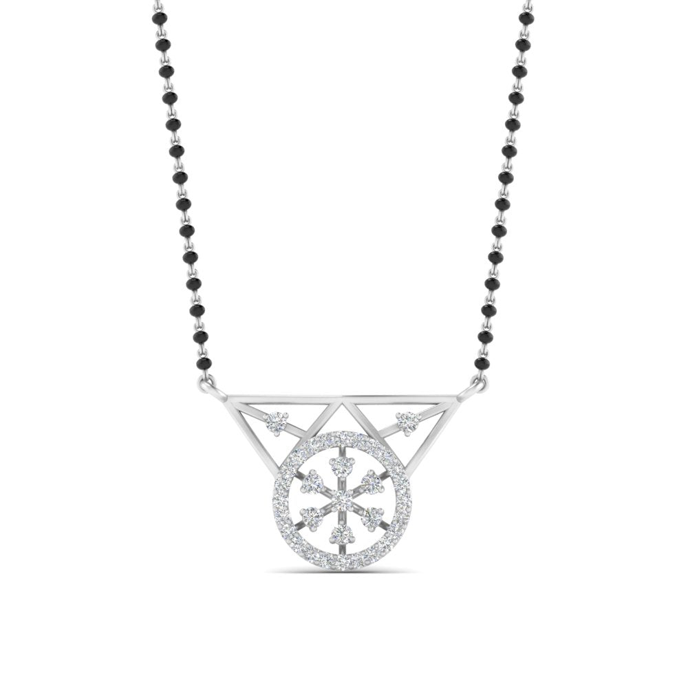 Circular Diamond Mangalsutra Pendant