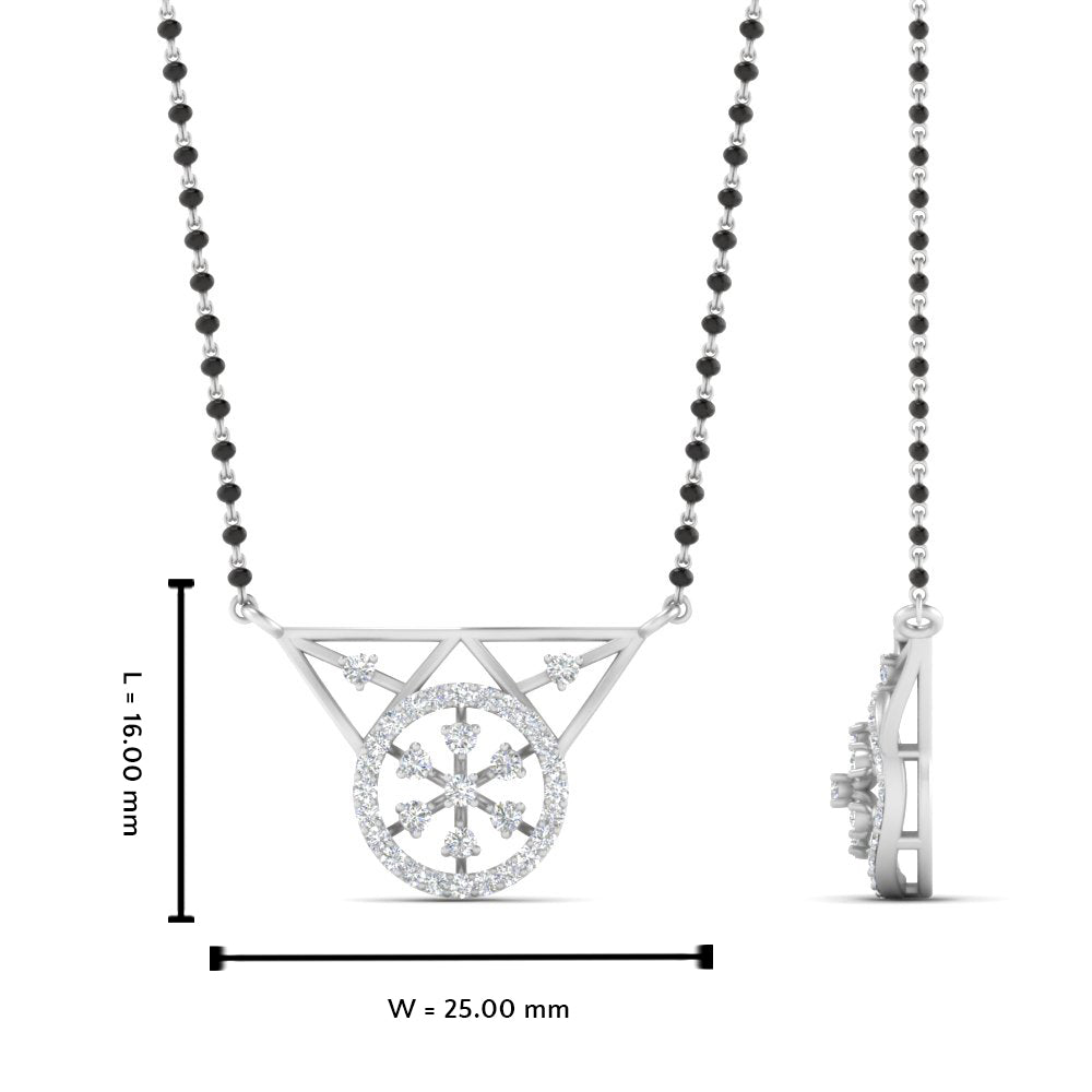 Circular Diamond Mangalsutra Pendant