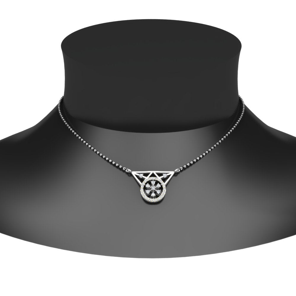 Circular Diamond Mangalsutra Pendant