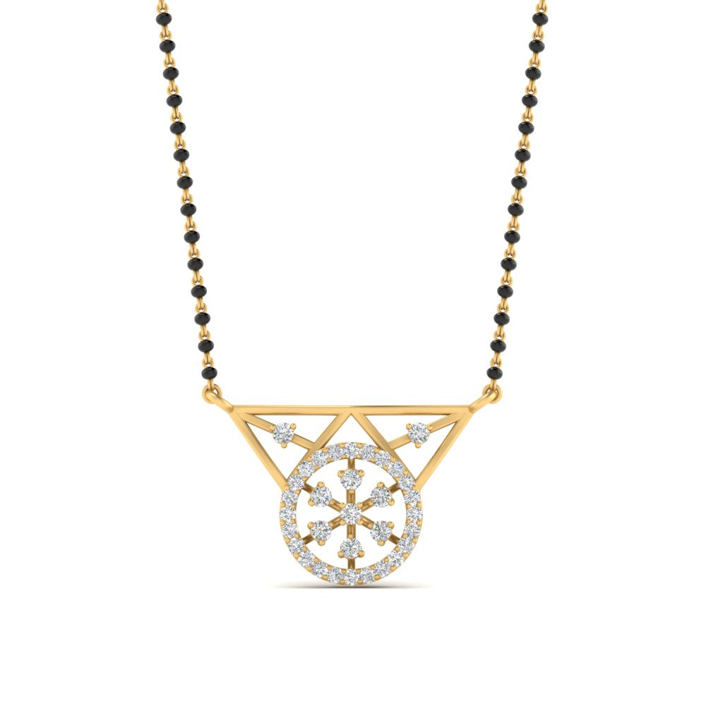 Circular Diamond Mangalsutra Pendant