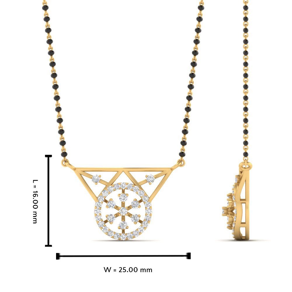 Circular Diamond Mangalsutra Pendant